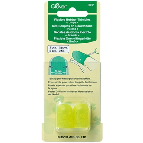 Gummi fingerbøl /Flexible rubber Thimbles Gul 18 mm