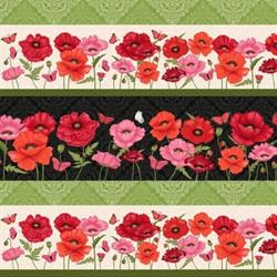 Merry poppies patchworkstof - Borter