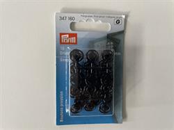 Sorte tryklåse 10 mm plast 18 stk fra Prym