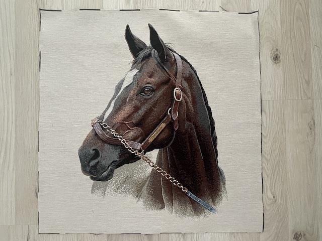 Pude stykke på ca 47 x 47 cm - hest