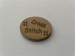 "Cross Stitch" 1 stk træ mærker/ label
