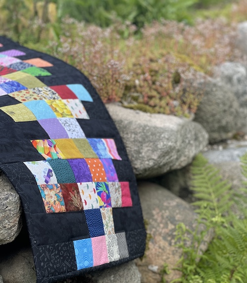 Otterup løber smuk patchwork løber syet af firkanter