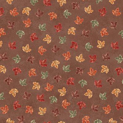 Autumn patchworkstof - Mini blade brun